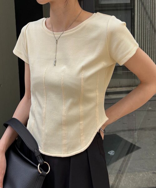 CAPRICIEUX LE'MAGE(カプリシューレマージュ)の「コルセットT(Tシャツ/カットソー・レディース・ホワイト/イエロー/ブラウン/ブラック・FREE)」の11枚目の写真