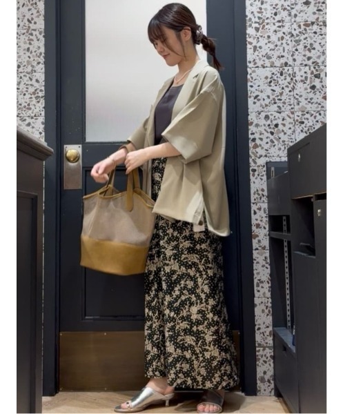 Te chichi(テチチ)の「麻調ハーフスリーブジャケット(ノーカラージャケット・レディース・グレー/ベージュ/ブラック・F)」の21枚目の写真