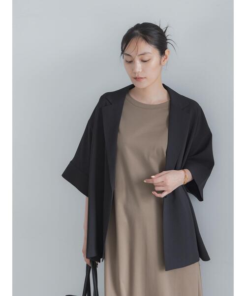 Te chichi(テチチ)の「麻調ハーフスリーブジャケット(ノーカラージャケット・レディース・グレー/ベージュ/ブラック・F)」の19枚目の写真