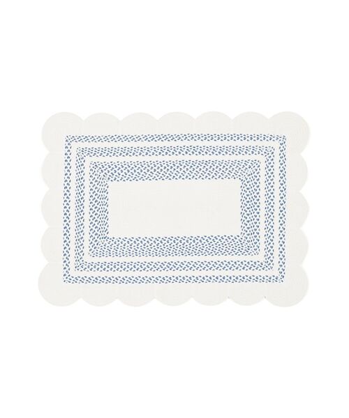 Francfranc フランフラン　ラグ　マリス　コットンS サイズ マリス コットン ラグ S ホワイト×ブルー 140×100cm カーペット 絨毯