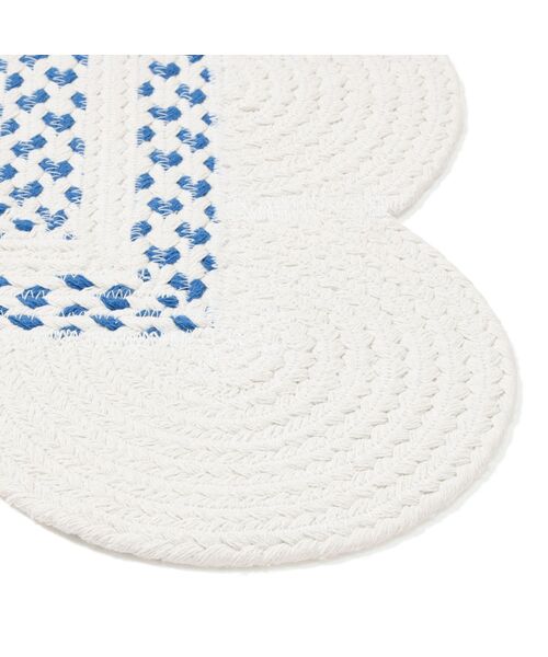 Francfranc フランフラン　ラグ　マリス　コットンS サイズ マリス コットン ラグ S ホワイト×ブルー 140×100cm カーペット 絨毯