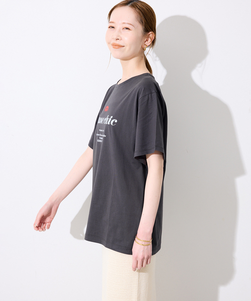 SLOBE IENA(スローブイエナ)の「《追加》La Hutte/ラ ユット SLOBE別注 ロゴTシャツ(Tシャツ/カットソー・レディース・ブラウン/チャコールグレー・FREE)」の9枚目の写真