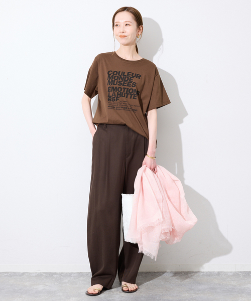 SLOBE IENA(スローブイエナ)の「《追加》La Hutte/ラ ユット SLOBE別注 ロゴTシャツ(Tシャツ/カットソー・レディース・ブラウン/チャコールグレー・FREE)」の20枚目の写真