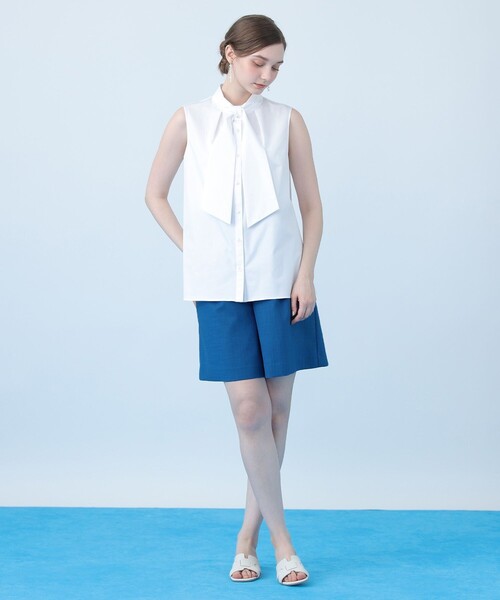 ANAYI（アナイ）の「コットンツイルパールタイシャツ ブラウス（シャツ/ブラウス・レディース・ネイビー/ライトブルー/ホワイト・38）」の6枚目の写真