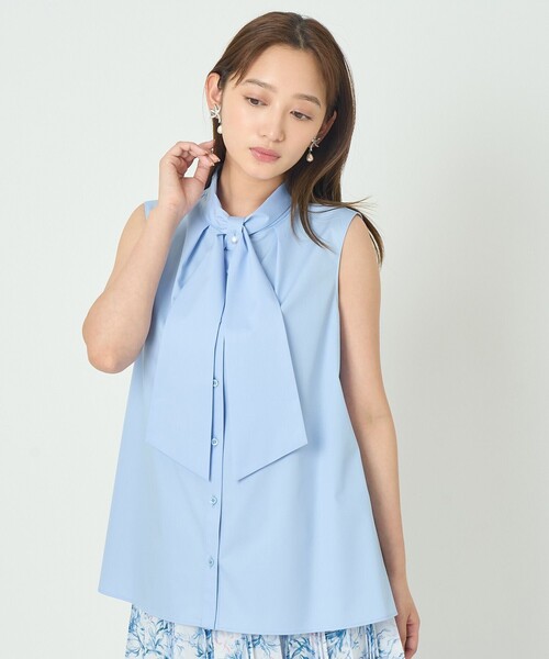 ANAYI（アナイ）の「コットンツイルパールタイシャツ ブラウス（シャツ/ブラウス・レディース・ネイビー/ライトブルー/ホワイト・38）」の17枚目の写真