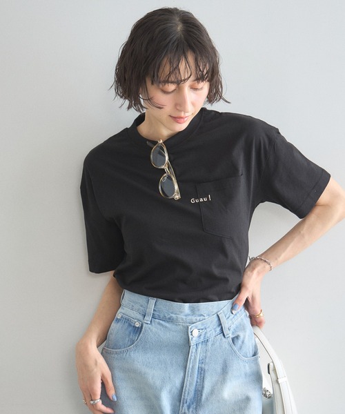 &. NOSTALGIA(アンドドットノスタルジア)の「Guau!刺繍Tシャツ(Tシャツ/カットソー・レディース・オフホワイト/ブラック・M)」の2枚目の写真