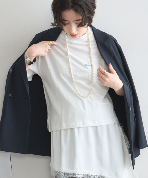 &. NOSTALGIA(アンドドットノスタルジア)の「Guau!刺繍Tシャツ(Tシャツ/カットソー・レディース・オフホワイト/ブラック・M)」の5枚目の写真