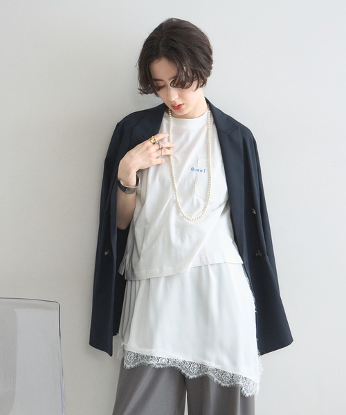 &. NOSTALGIA(アンドドットノスタルジア)の「Guau!刺繍Tシャツ(Tシャツ/カットソー・レディース・オフホワイト/ブラック・M)」の7枚目の写真