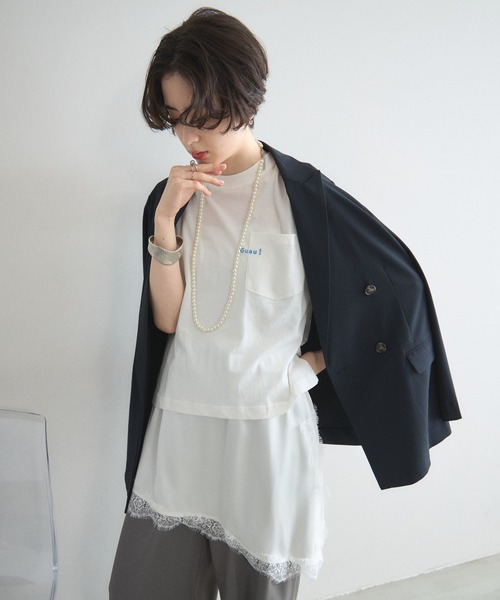 &. NOSTALGIA(アンドドットノスタルジア)の「Guau!刺繍Tシャツ(Tシャツ/カットソー・レディース・オフホワイト/ブラック・M)」の9枚目の写真