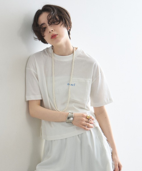 &. NOSTALGIA(アンドドットノスタルジア)の「Guau!刺繍Tシャツ(Tシャツ/カットソー・レディース・オフホワイト/ブラック・M)」の13枚目の写真