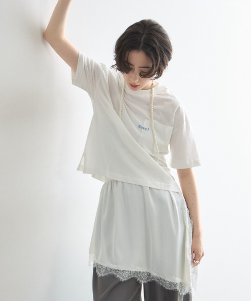 &. NOSTALGIA(アンドドットノスタルジア)の「Guau!刺繍Tシャツ(Tシャツ/カットソー・レディース・オフホワイト/ブラック・M)」の14枚目の写真