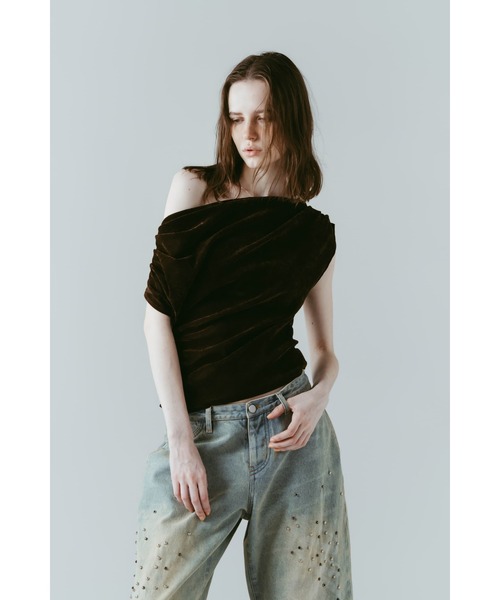 Knuth Marf(クヌースマーフ)の「sheer velour top(Tシャツ/カットソー・レディース・グレー/ブラウン/ブラック・FREE)」の3枚目の写真