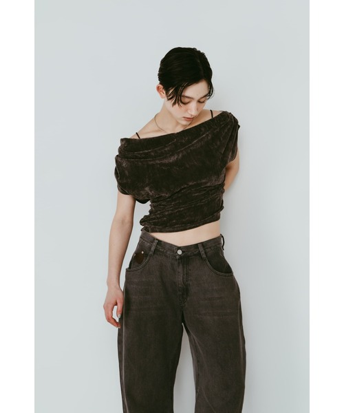 Knuth Marf(クヌースマーフ)の「sheer velour top(Tシャツ/カットソー・レディース・グレー/ブラウン/ブラック・FREE)」の5枚目の写真