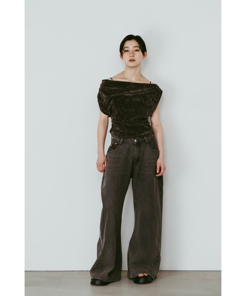 Knuth Marf(クヌースマーフ)の「sheer velour top(Tシャツ/カットソー・レディース・グレー/ブラウン/ブラック・FREE)」の6枚目の写真