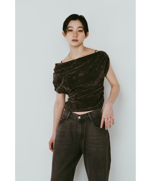 Knuth Marf(クヌースマーフ)の「sheer velour top(Tシャツ/カットソー・レディース・グレー/ブラウン/ブラック・FREE)」の7枚目の写真