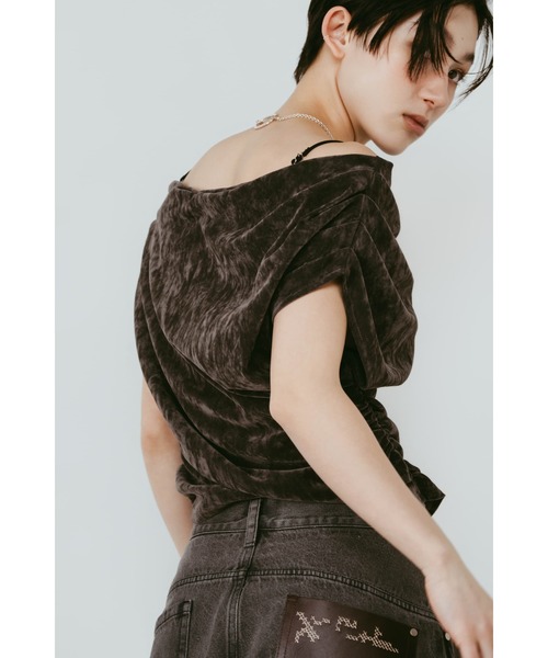 Knuth Marf(クヌースマーフ)の「sheer velour top(Tシャツ/カットソー・レディース・グレー/ブラウン/ブラック・FREE)」の8枚目の写真