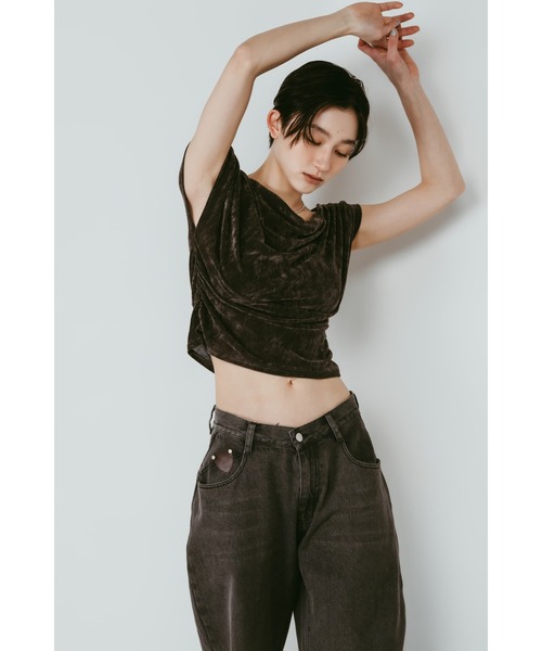 Knuth Marf(クヌースマーフ)の「sheer velour top(Tシャツ/カットソー・レディース・グレー/ブラウン/ブラック・FREE)」の10枚目の写真