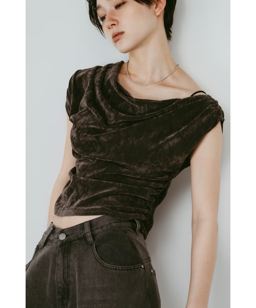Knuth Marf(クヌースマーフ)の「sheer velour top(Tシャツ/カットソー・レディース・グレー/ブラウン/ブラック・FREE)」の11枚目の写真