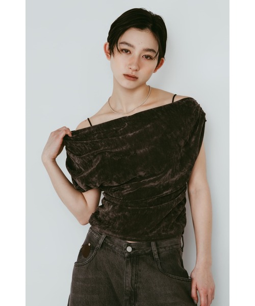 Knuth Marf(クヌースマーフ)の「sheer velour top(Tシャツ/カットソー・レディース・グレー/ブラウン/ブラック・FREE)」の12枚目の写真