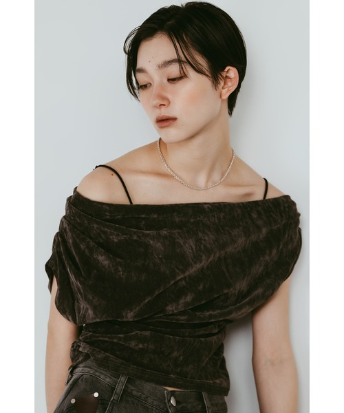 Knuth Marf(クヌースマーフ)の「sheer velour top(Tシャツ/カットソー・レディース・グレー/ブラウン/ブラック・FREE)」の13枚目の写真