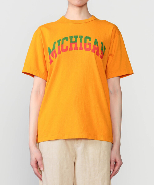 WHITESVILLE(ホワイツビル)の「WHITESVILLE | コットン天竺 プリントTシャツ WOMEN(Tシャツ/カットソー・レディース・グレー/イエロー系その他・S)」の6枚目の写真