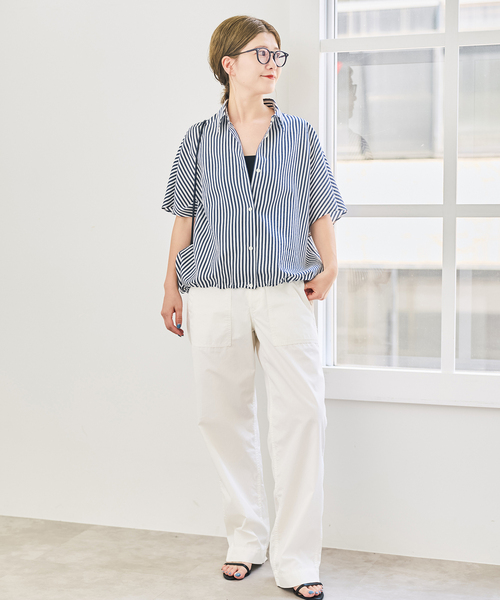 Spick & Span(スピックアンドスパン)の「エアリーストライプドルマンシャツ(シャツ/ブラウス・レディース・その他9/その他8・FREE)」の4枚目の写真