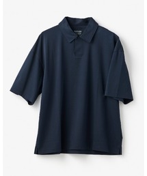 接触冷感・綿100%オーバーサイズポロ・5分袖