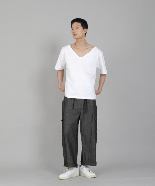 SAINTCREW(セントクルー)の「無地BIG Vネック16sコットン半袖TシャツBIGV-893ホワイト(Tシャツ/カットソー・メンズ・その他・LARGE/MEDIUM/X-LARGE/XX-LARGE/XXXX-LARGE/XXX-LARGE)」の4枚目の写真