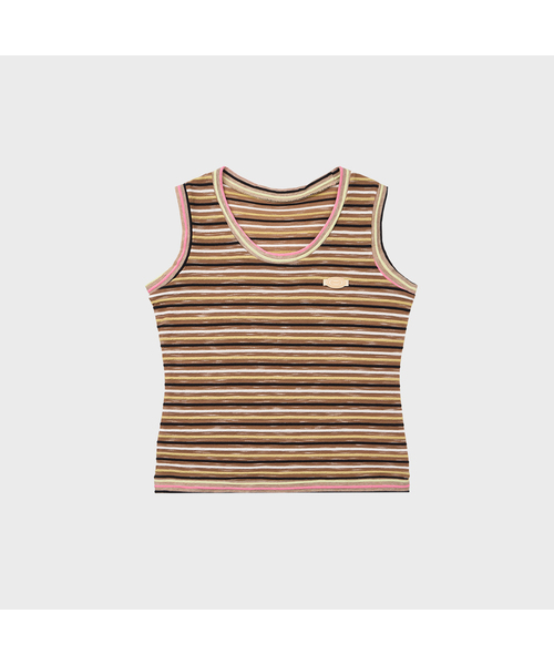 MUWM（ムウム）の「ダブルリブスリーブレス Double Rib Sleeveless (2カラー)（Tシャツ/カットソー・レディース・マジェンタ/ベージュ・OS）」の2枚目の写真