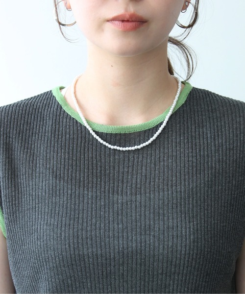 Meli rich（メリーリッチ）の「麻タッチ配色ノースリーブプルオーバー（Tシャツ/カットソー・レディース・グレー/チャコールグレー/アイボリー・FREE）」の22枚目の写真