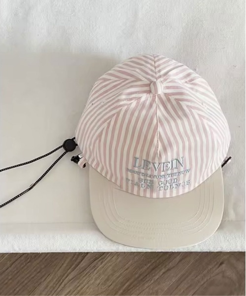ammy.（エイミードット）の「【 ammy. / エイミードット 】 ストライプ ドローコード キャップ（キャップ・レディース・ブラック/ライトブルー/ベージュ/ピンク・FREE）」の4枚目の写真
