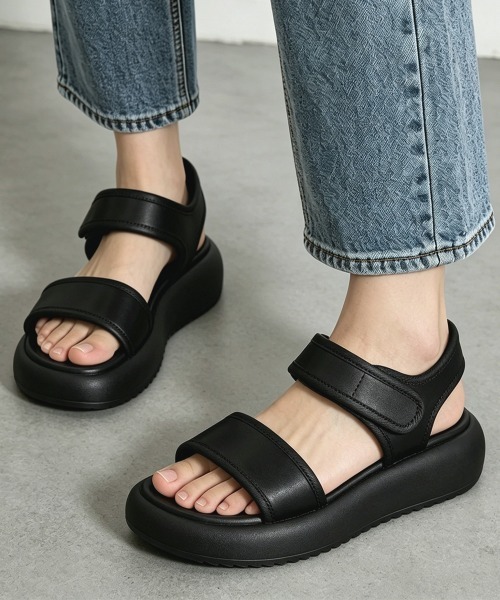 Miniministore(ミニミニストア)の「ベルトサンダル スポーツサンダル 夏(サンダル・レディース・ホワイト/ブラック・23.5cm/23.0cm/22.5cm/25.0cm/24.5cm/24.0cm)」の2枚目の写真