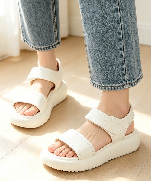 Miniministore(ミニミニストア)の「ベルトサンダル スポーツサンダル 夏(サンダル・レディース・ホワイト/ブラック・23.5cm/23.0cm/22.5cm/25.0cm/24.5cm/24.0cm)」の12枚目の写真