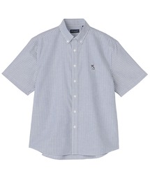 TOKYO SHIRTS | 【通販限定】カジュアルシャツ フレンチブルドッグ刺繍 オックスフォードシャツ ボタンダウン 綿100% 半袖 メンズ(ポロシャツ)
