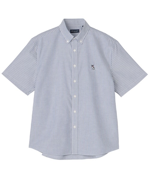 TOKYO SHIRTS(トウキョウシャツ)の「【通販限定】カジュアルシャツ フレンチブルドッグ刺繍 オックスフォードシャツ ボタンダウン 綿100% 半袖 メンズ(ポロシャツ・メンズ・ブルー・LL/L/M/XL)」の1枚目の写真
