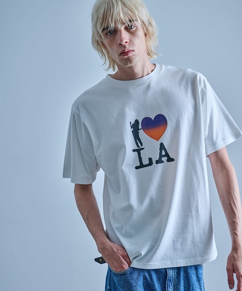 FRUIT OF THE LOOM(フルーツオブザルーム)の「I LOVE LA Tシャツ(Tシャツ/カットソー・メンズ・ホワイト/ネイビー/ブラック・M/XL/L)」の1枚目の写真