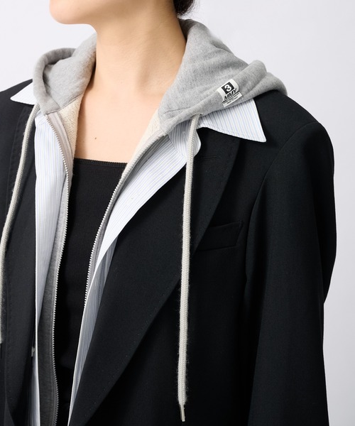 Maison MIHARA YASUHIRO(メゾンミハラヤスヒロ)の「【MIHARAYASUHIRO/ミハラヤスヒロ】THREE LAYERED JACKET/スリーレイヤードジャケット(テーラードジャケット・レディース・ブラック・36)」の7枚目の写真
