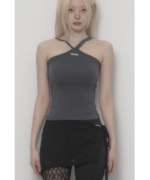Halter Strap Basic Sleeveless Top (Charcoal)
