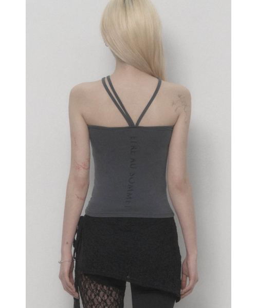 ETRE AU SOMMET(エトレオソメ)の「Halter Strap Basic Sleeveless Top (Charcoal)(Tシャツ/カットソー・レディース・その他・FREE)」の2枚目の写真