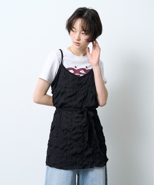 NUJOH(ヌゾ)の「Logo Crop Tee / ロゴクロップドTシャツ(Tシャツ/カットソー・レディース・ブラック/ミント/ホワイト・FREE)」の2枚目の写真