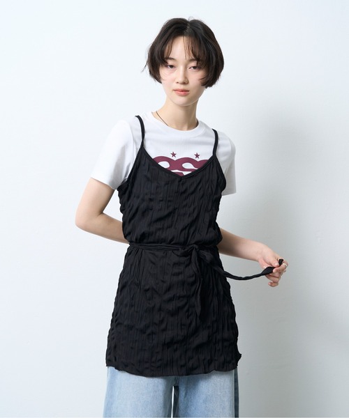 NUJOH(ヌゾ)の「Logo Crop Tee / ロゴクロップドTシャツ(Tシャツ/カットソー・レディース・ブラック/ミント/ホワイト・FREE)」の5枚目の写真