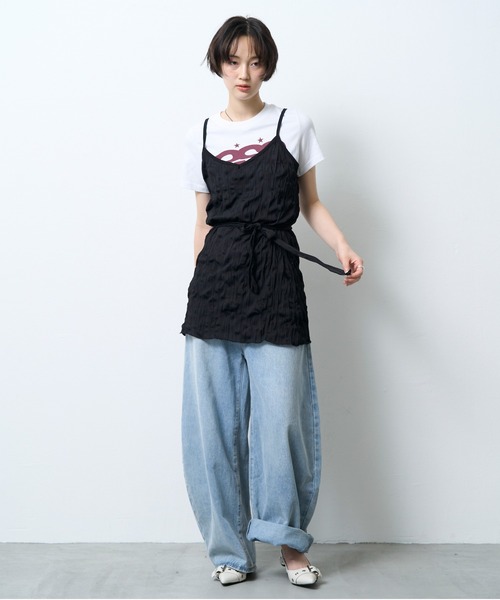 NUJOH(ヌゾ)の「Logo Crop Tee / ロゴクロップドTシャツ(Tシャツ/カットソー・レディース・ブラック/ミント/ホワイト・FREE)」の10枚目の写真