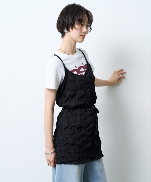 NUJOH(ヌゾ)の「Logo Crop Tee / ロゴクロップドTシャツ(Tシャツ/カットソー・レディース・ブラック/ミント/ホワイト・FREE)」の7枚目の写真