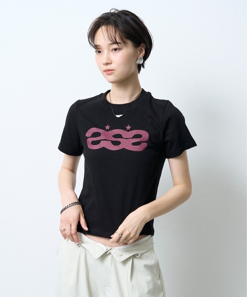 NUJOH(ヌゾ)の「Logo Crop Tee / ロゴクロップドTシャツ(Tシャツ/カットソー・レディース・ブラック/ミント/ホワイト・FREE)」の14枚目の写真