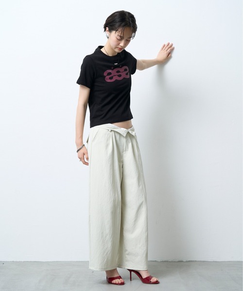 NUJOH(ヌゾ)の「Logo Crop Tee / ロゴクロップドTシャツ(Tシャツ/カットソー・レディース・ブラック/ミント/ホワイト・FREE)」の21枚目の写真