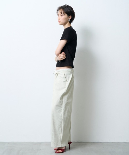 NUJOH(ヌゾ)の「Logo Crop Tee / ロゴクロップドTシャツ(Tシャツ/カットソー・レディース・ブラック/ミント/ホワイト・FREE)」の20枚目の写真