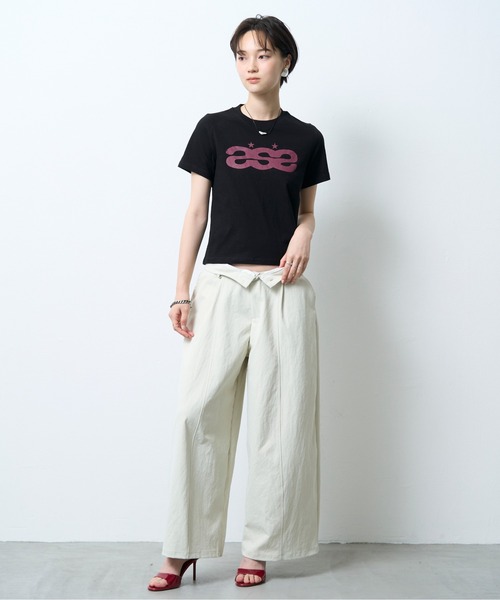NUJOH(ヌゾ)の「Logo Crop Tee / ロゴクロップドTシャツ(Tシャツ/カットソー・レディース・ブラック/ミント/ホワイト・FREE)」の19枚目の写真