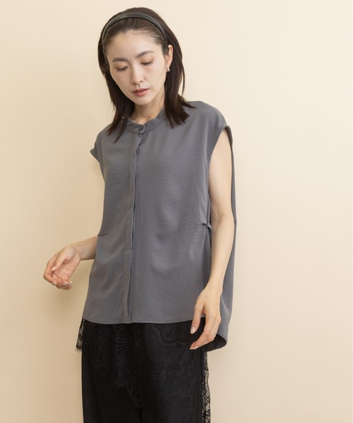 lodie（ロディ）の「【接触冷感】サイドタック　フレンチブラウス（シャツ/ブラウス・レディース・グレー/ベージュ/ブラック・FREE）」の7枚目の写真