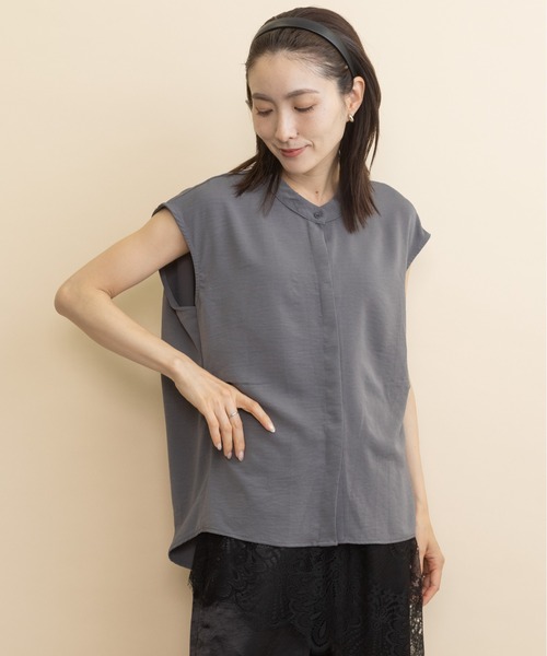 lodie（ロディ）の「【接触冷感】サイドタック　フレンチブラウス（シャツ/ブラウス・レディース・グレー/ベージュ/ブラック・FREE）」の5枚目の写真
