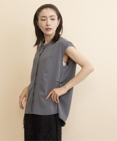 lodie（ロディ）の「【接触冷感】サイドタック　フレンチブラウス（シャツ/ブラウス・レディース・グレー/ベージュ/ブラック・FREE）」の8枚目の写真